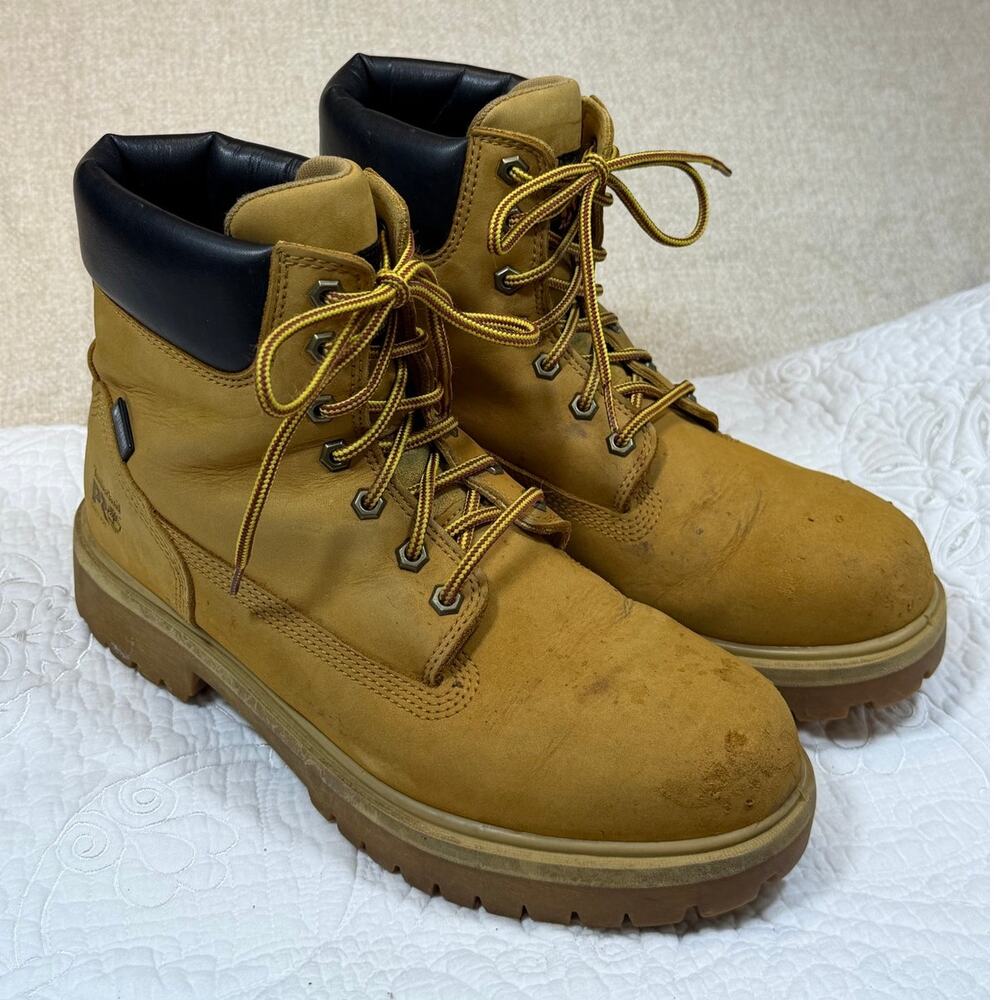 Timberland Pro Men's Tan 10M Waterproof Soft Toe Direct Attach 6 Inch Work Boots